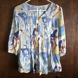Ethyl Clothing Boho Ruffled Top, S (PTP=20.5")